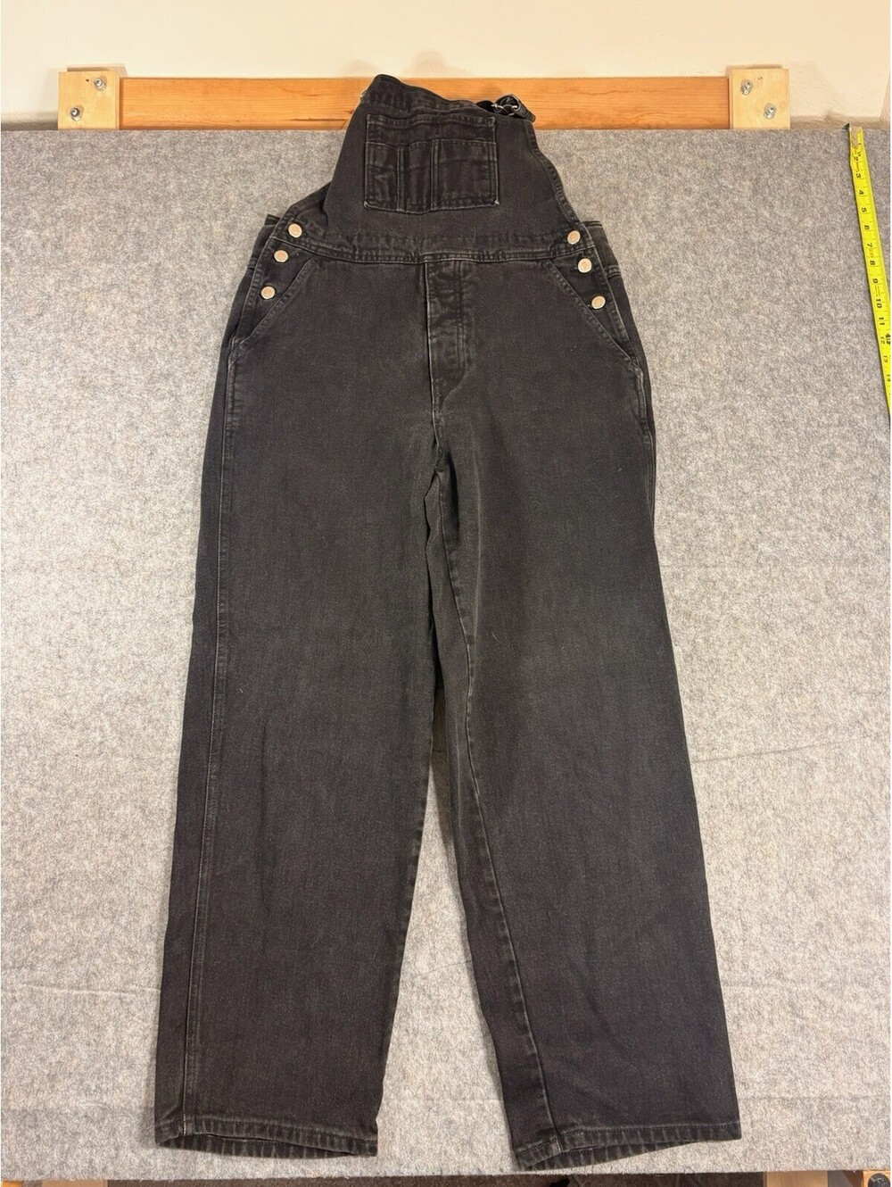 Vintage 90s London Denim Bib Overall Size M Black Carpenter